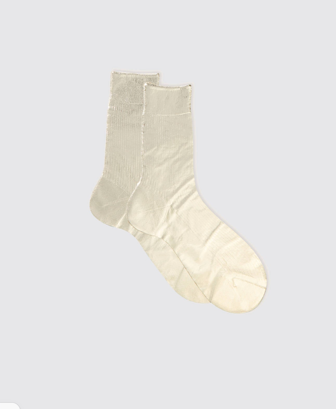 Maria La Rosa One Ribbed Laminated Socks in Platino 