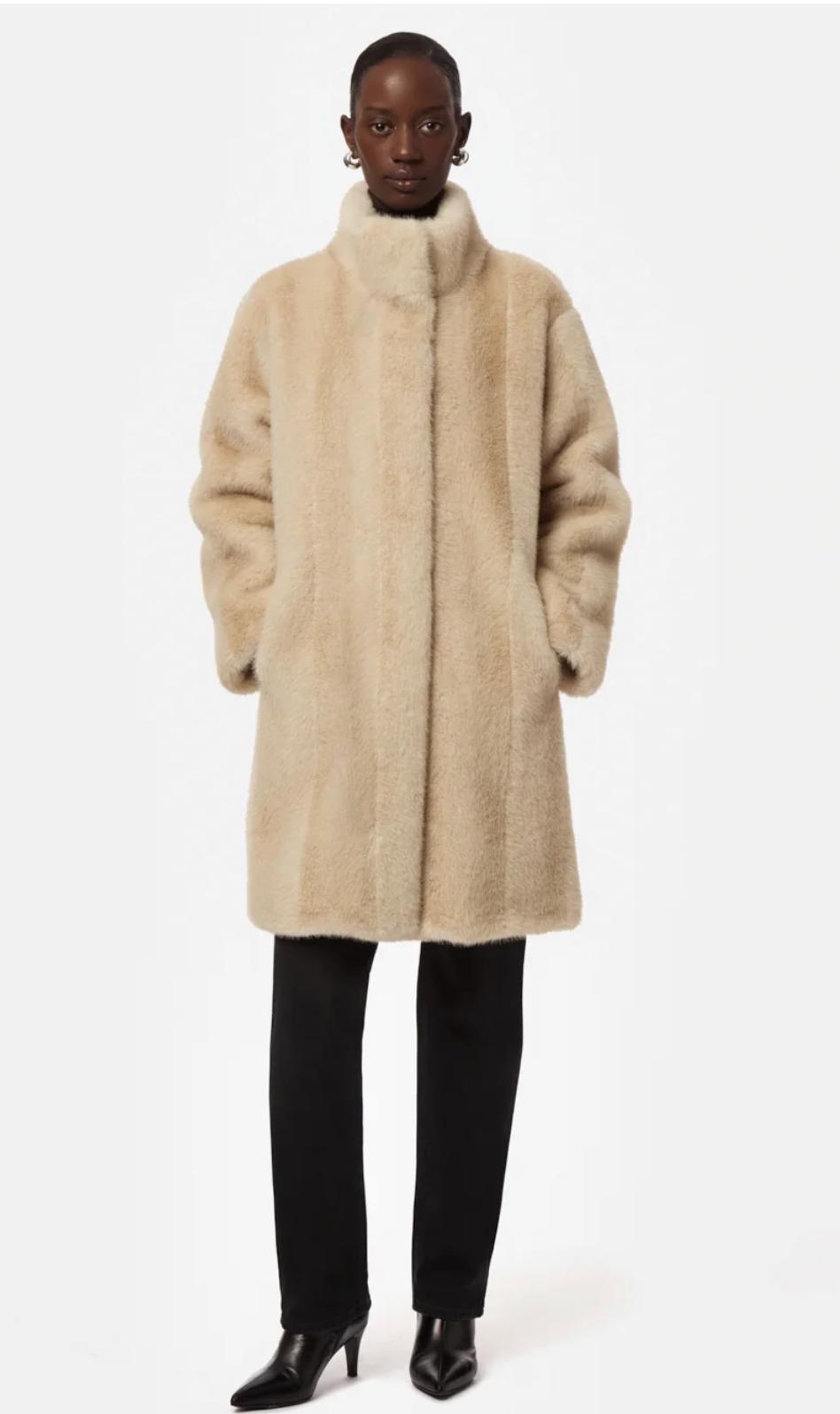 Model Apparis Blair Shaved Mink Coat Latte Multi 