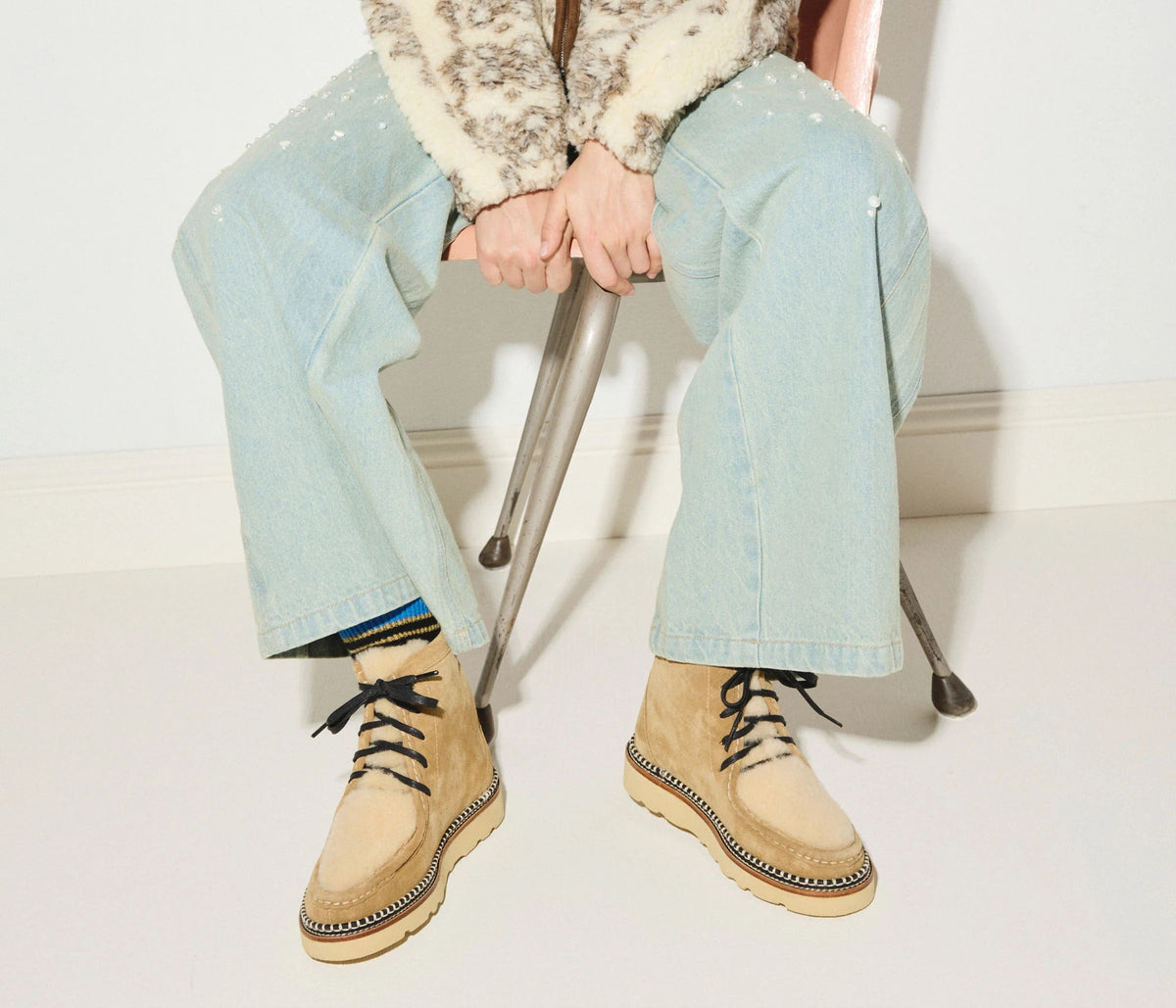 Model Wearing FREDA_SALVADOR_HAZEL_SUEDE_WINNIE_BOOT
