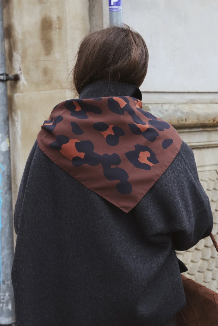 Model in Bembien Sahara Scarf in Espresso 