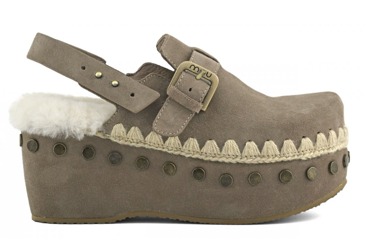 Mou Suede Clog with Backstrap