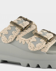 Mou double buckle eva tea slide 