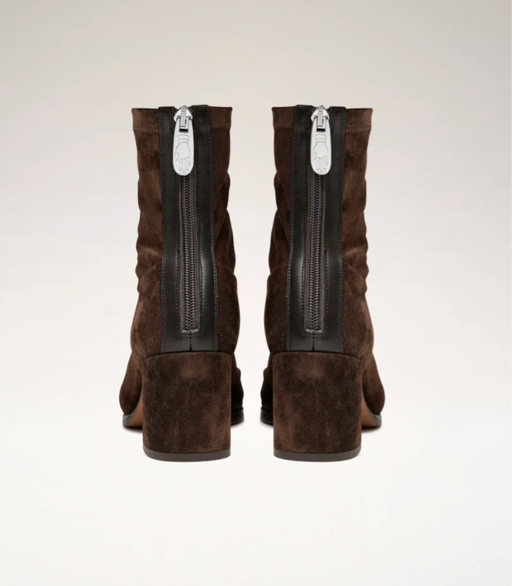 NOMASEI Back of Aria Brown Suede Ankle Boots 