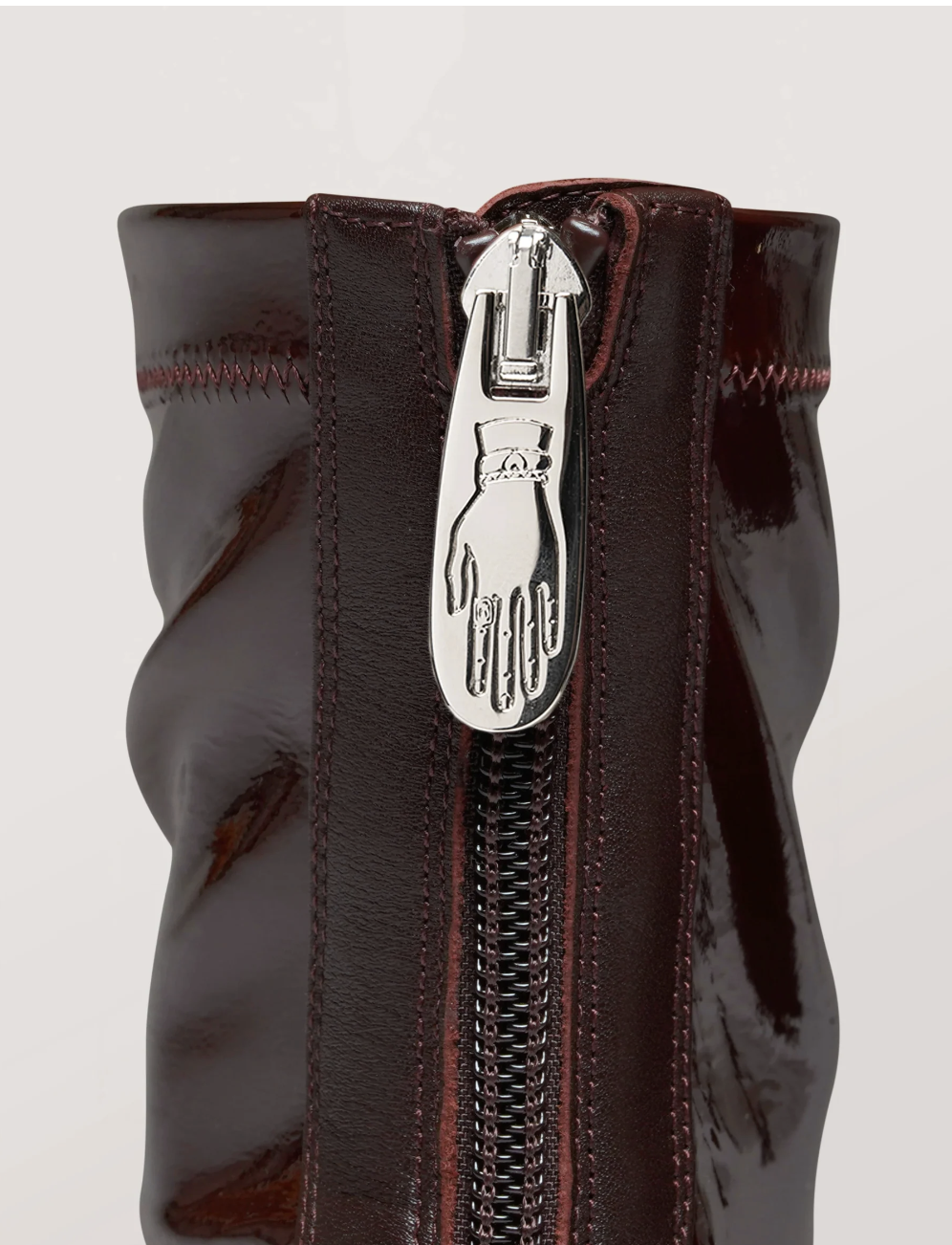 NOMASEI Back of Strada  Boot in Patent Burgundy 