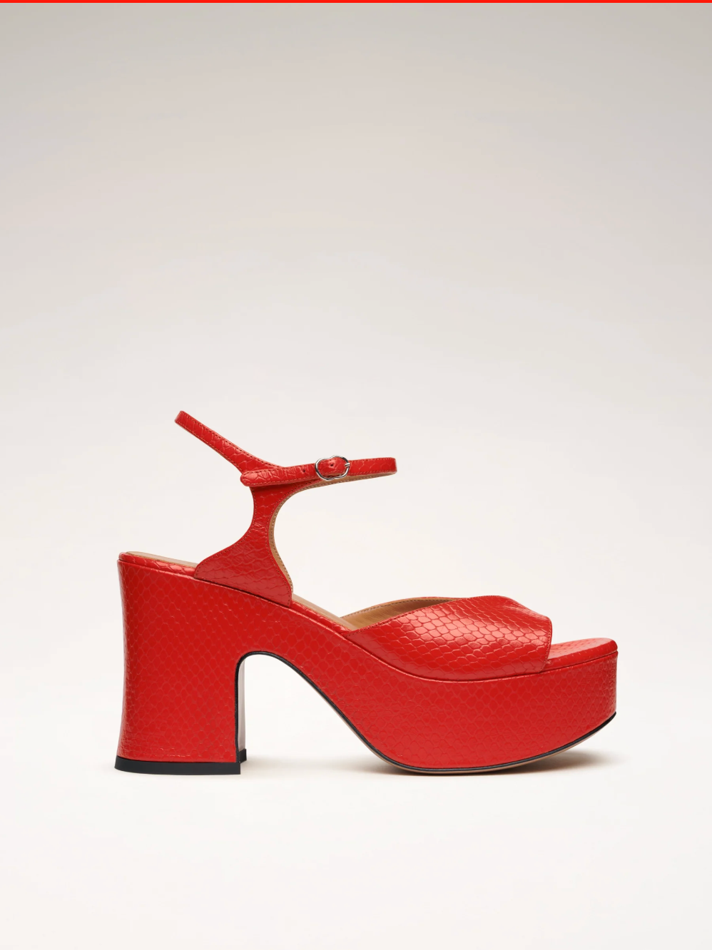 NOMASEI DRIVER Sandals  Embossed Orange Red