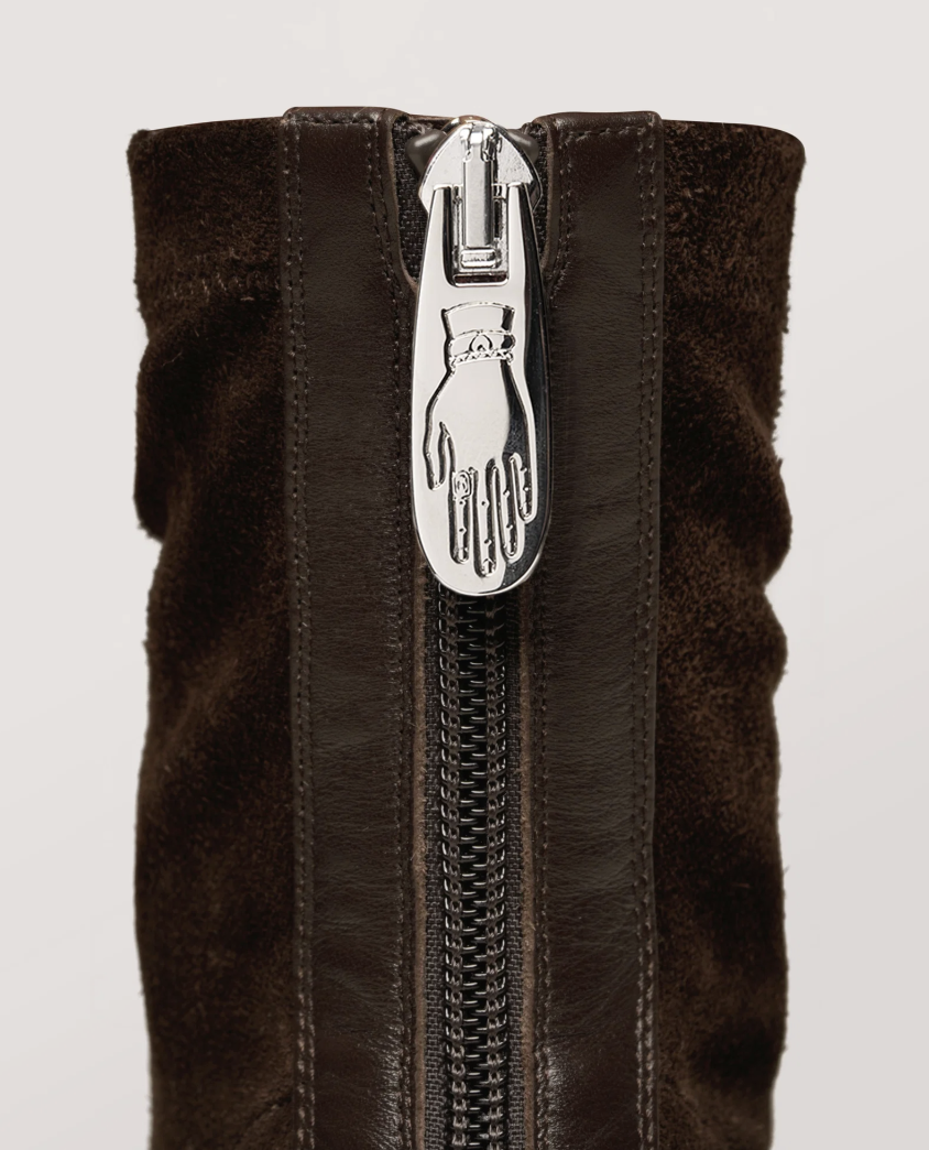 NOMASEI Strada Ankle Boots Suede Brown Zipper 