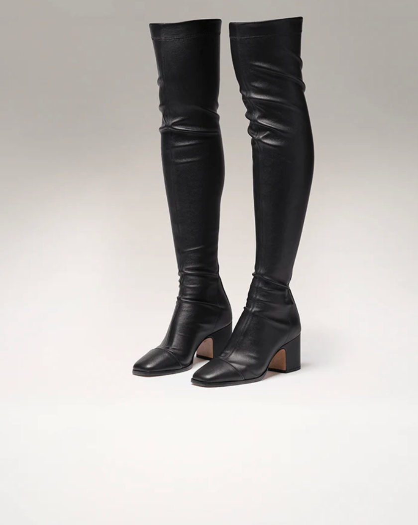NOMASEI Whisper Over the Knee Boots in Black 