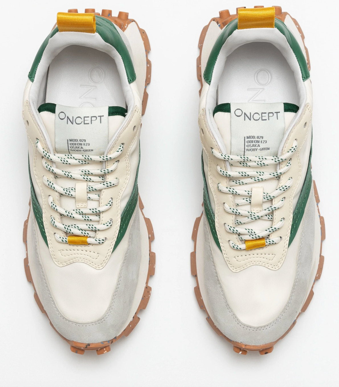 ONCEPT IVORY AND GREEN SNEAKERS 
