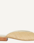 RAFFIA AND LEATHER MULE 