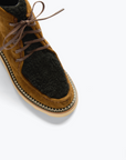 FRĒDA SALVADOR: WINNIE MOCCASIN BOOT BOG SUEDE WITH BLACK SHEARLING