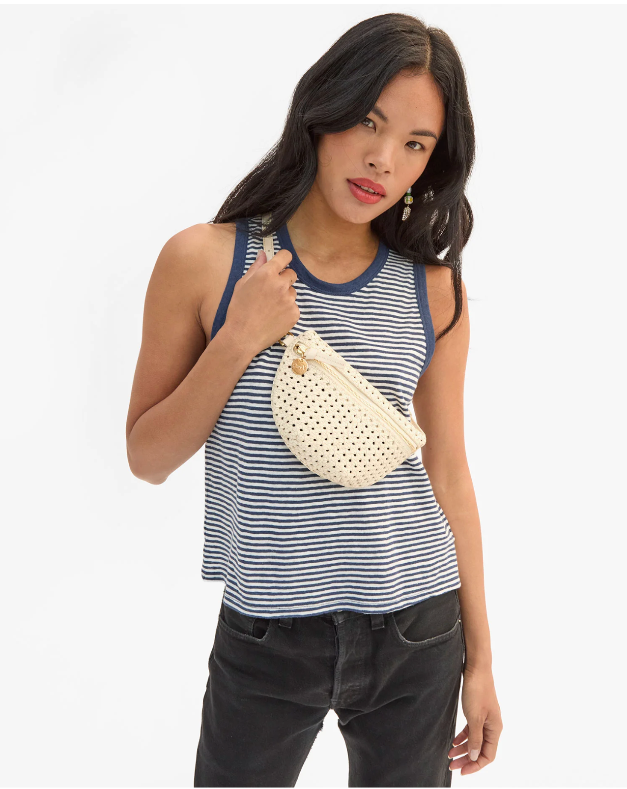 Clare V: Petite Fanny in Cream Rattan