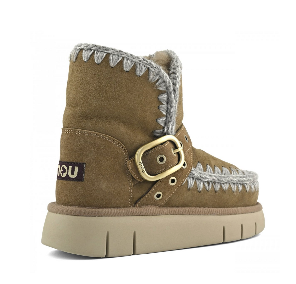Side and Back View of  Mou Eskimo Bounce Boot Buckle Strap 