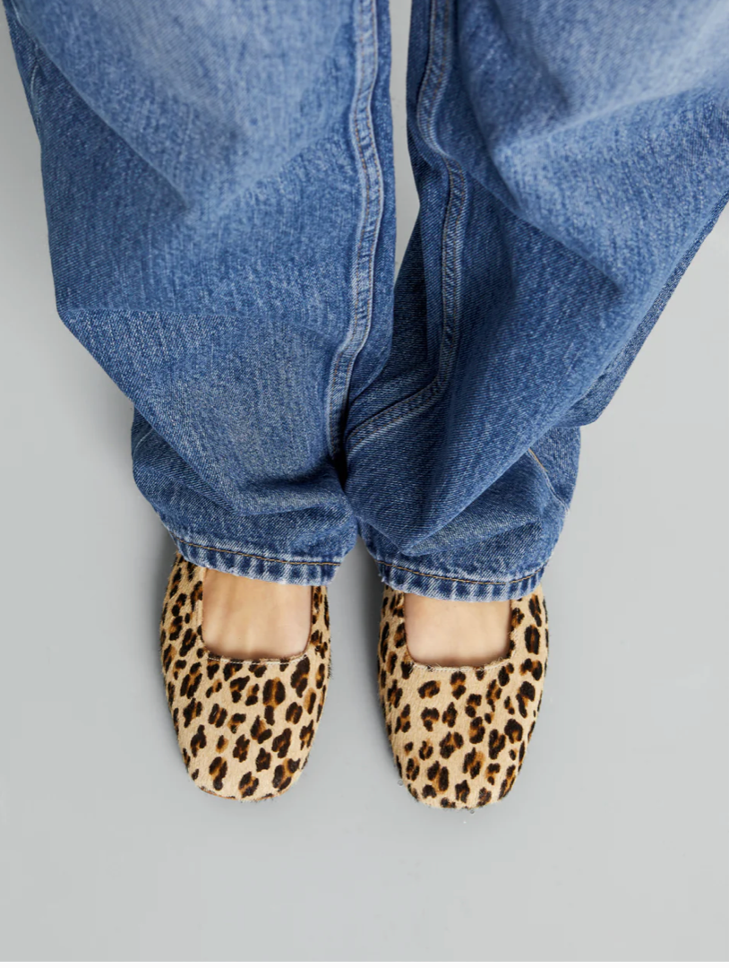 Square to leopard print mary jane's