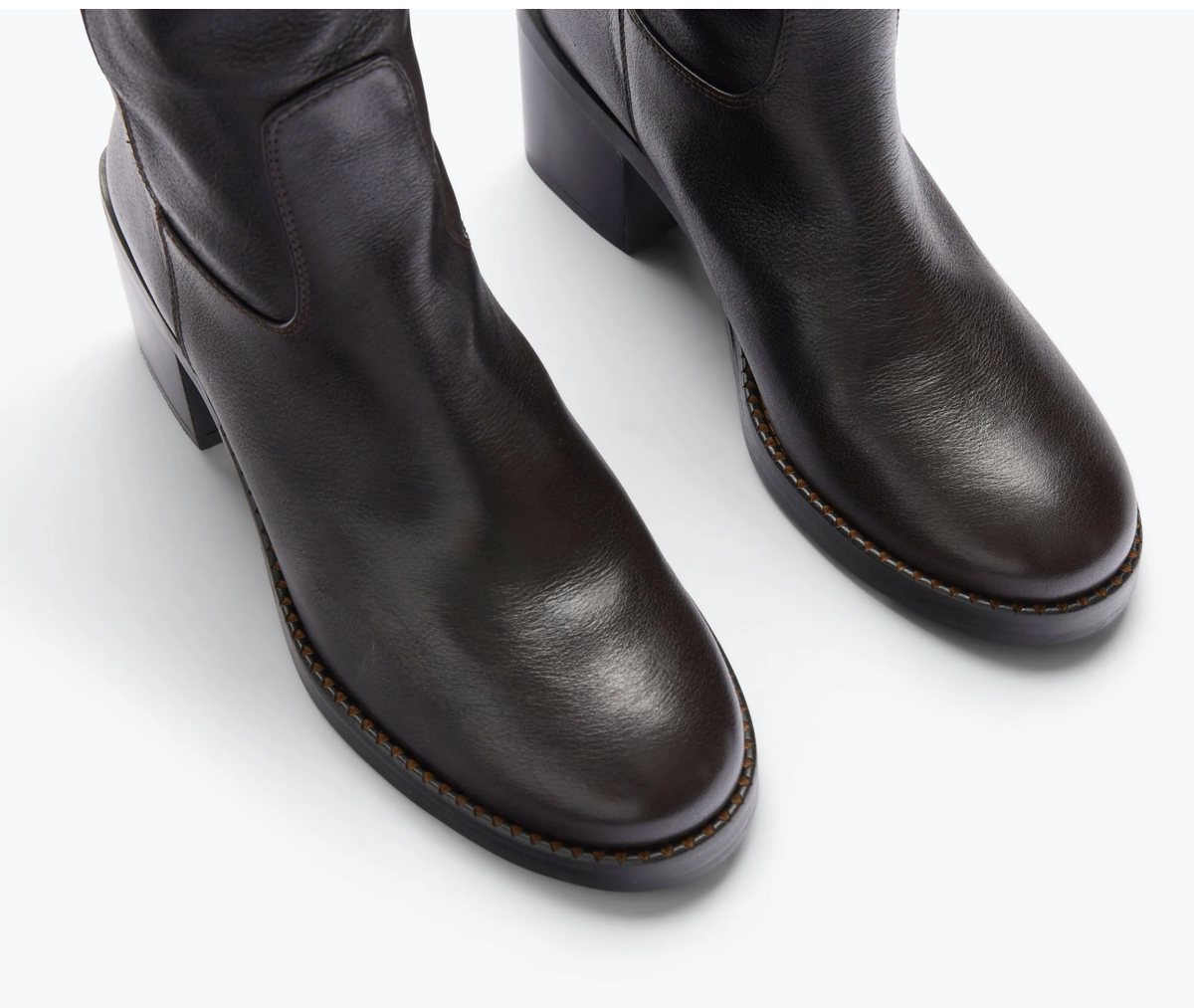 Toe Box of Freda Salvador Nan Boot in Classic Redwood Buffalo 