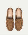 Top View of  Claris Virot Gigi Loafer in Cappuccino Suede
