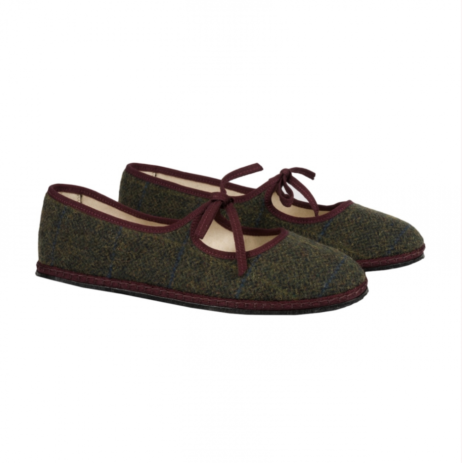 ViBi Venezia Bordeaux and Green tweed Brigitte