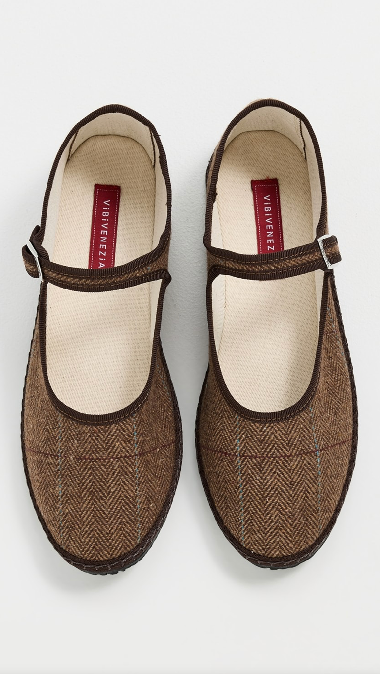 ViBi Venezia Brown Tweed Mary Jane