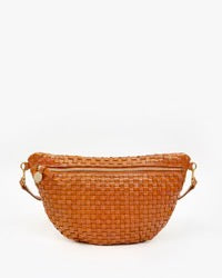 clare v natural woven checker grande fanny