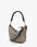 clare v petit moyen black and cream woven checker bag