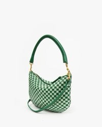 clare v petit moyen green checker bag