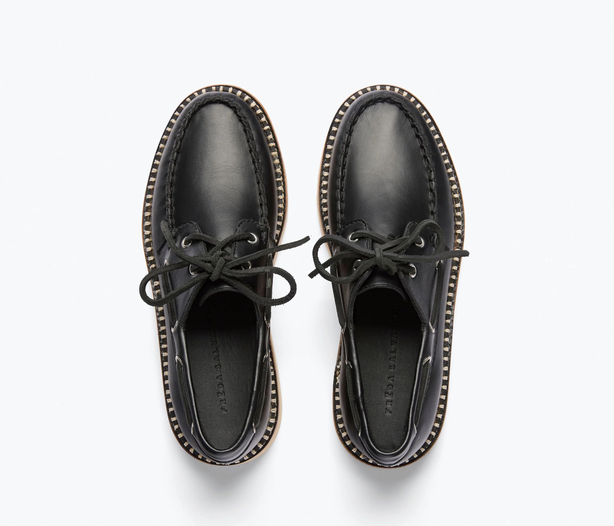 freda salvador loafers with whipstitching