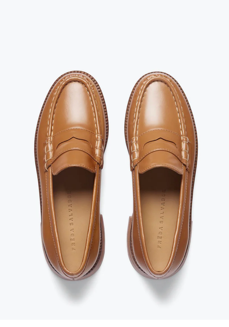 freda tan elba loafer