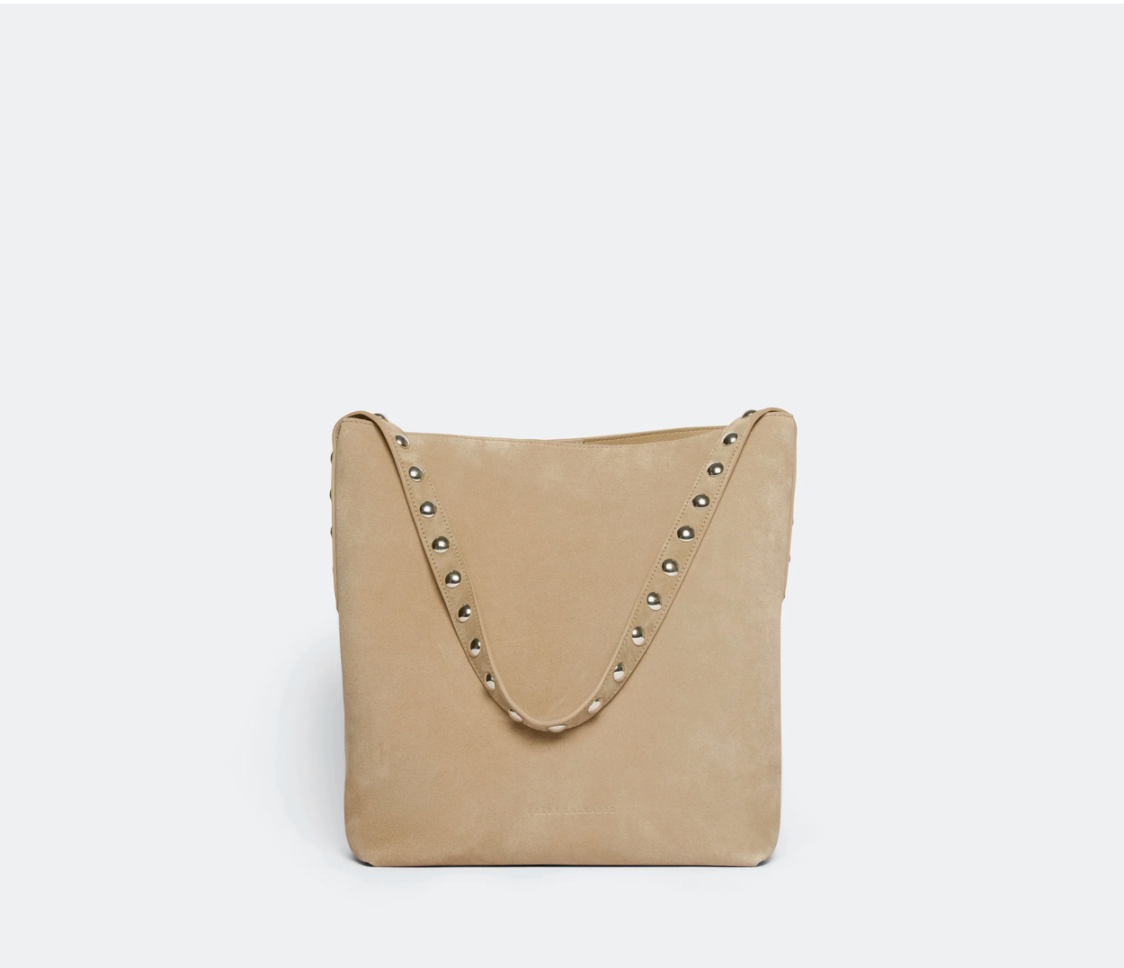 handmade suede tote with studs