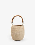 handwoven bag with bamboo handle