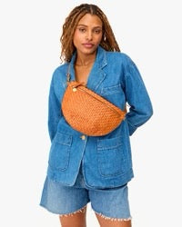 handwoven crossbody leather bag