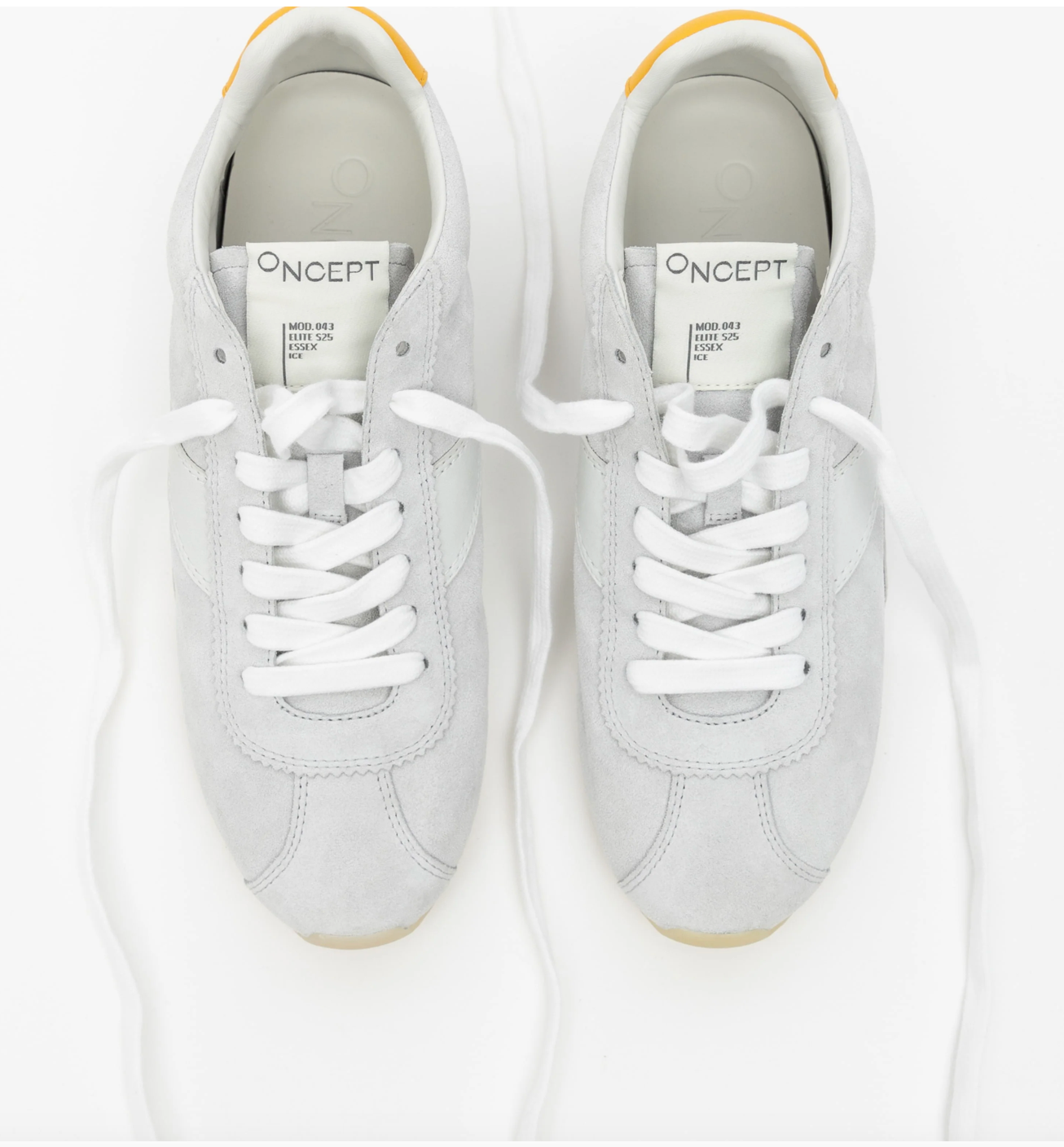 grey and white retro sneakers