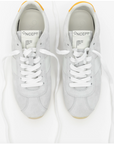 grey and white retro sneakers